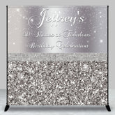 Lofaris Silver Sequin Diamonds Custom 30th Birthday Backdrop